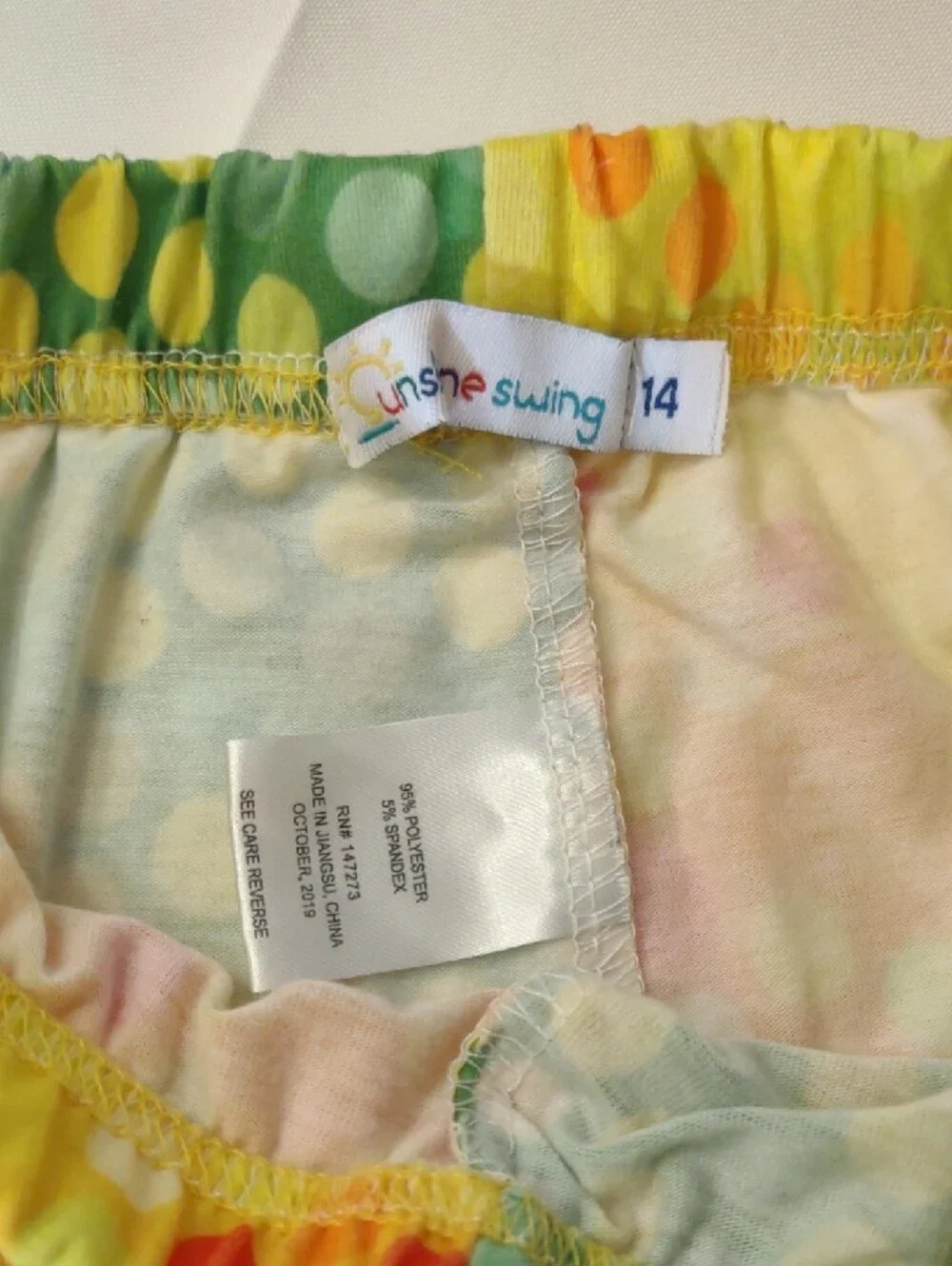 Bundle - Girl's Leggings - Multicolor & Solids - Size 14 - 5 Pairs